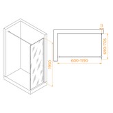 Душевая перегородка RGW WA-002B 700x1950 черный, прозр.стекло