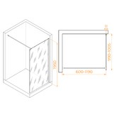 Душевая перегородка RGW WA-002B 1000x1950 черный, прозр.стекло