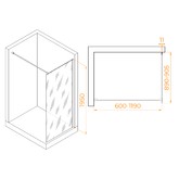 Душевая перегородка RGW WA-002W 900x1950 белый, прозрачное стекло