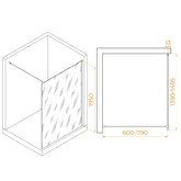 Душевая перегородка RGW WA-010B 1400x1950 черный, прозр.стекло