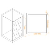 Душевая перегородка RGW WA-010B 1200x1950 черный, матовое стекло