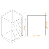 Душевая перегородка RGW WA-010G 1300x1950 золото брашированное, прозрачное стекло