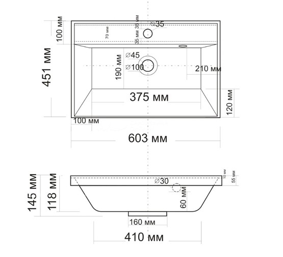Раковина Aquame Астория 60 белый