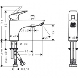 Смеситель на борт  ванны HANSGROHE Logis 71312000 1 отв.