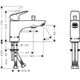Смеситель на борт  ванны HANSGROHE Logis 71312000 1 отв.