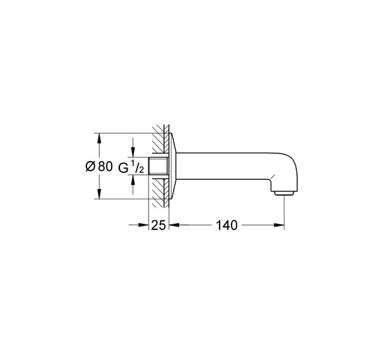 Излив для ванны Grohe BauClassic 13258000
