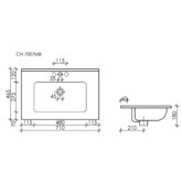 Раковина накладная Ceramicanova Element CN7007MB 70 см черный матовый