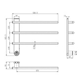 Полотенцесушитель электрический Aquame 520*384 черный матовый