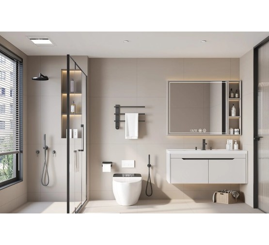 Полотенцесушитель электрический Aquame 520*384 оружейная сталь