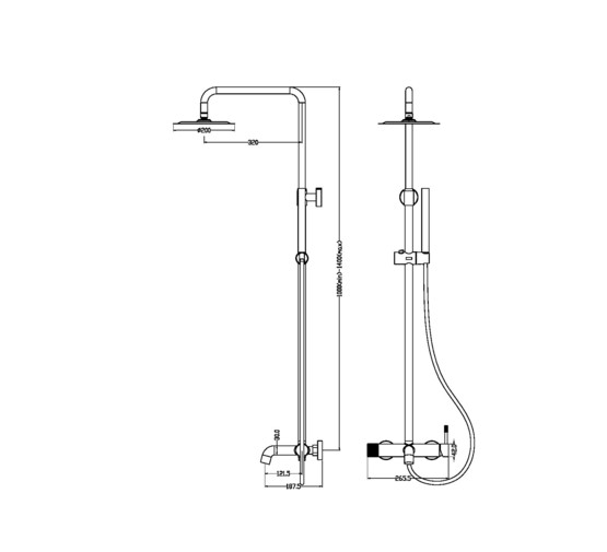 Душевая система Boheme Uno со смесителем медь брашированная