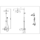 Душевая система Boheme Qubic со смесителем медь брашированная