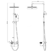 Душевая система Boheme Stick Linea со смесителем медь брашированная