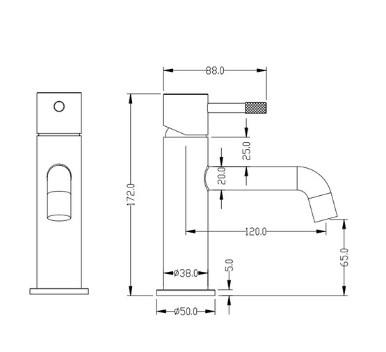 Смеситель для раковины Boheme Uno 461-CB медь брашированная
