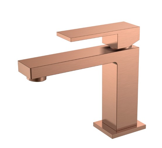 Смеситель для раковины Boheme Qubic медь брашированная