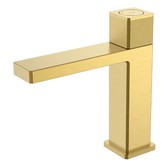 Смеситель для раковины Boheme Quaq золото матовое