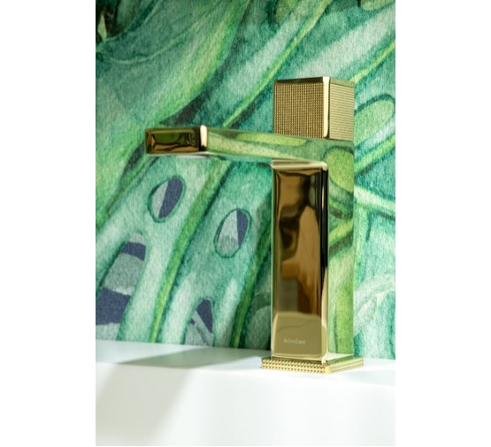 Смеситель для раковины Boheme Quaq золото 