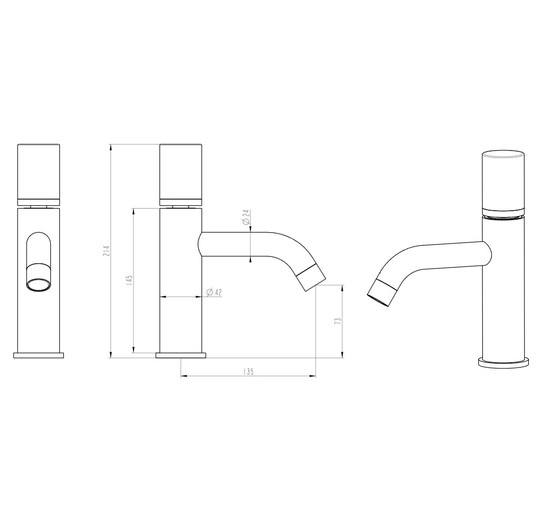 Смеситель для раковины Boheme Stick Linea бронза брашированная