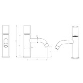 Смеситель для раковины Boheme Stick Diamond бронза брашированная