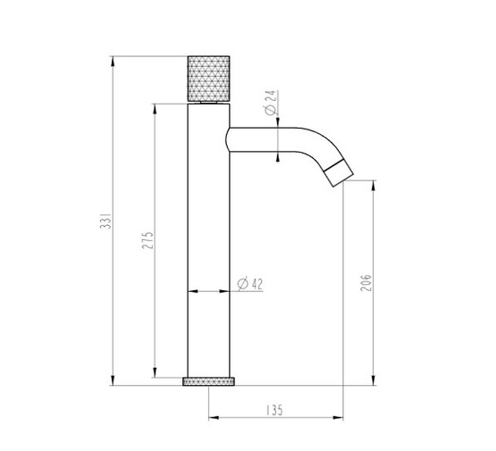 Смеситель для раковины Boheme Stick Diamond медь брашированная