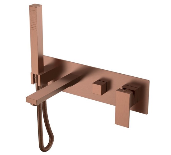 Смеситель для ванны Boheme Qubic встраиваемый бронза брашированная