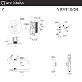 Смеситель для ванны Whitecross Y встраиваемый термостат хром