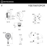 Смеситель для ванны Whitecross Y2 встраиваемый никель брашированный