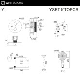 Смеситель для ванны Whitecross Y2 встраиваемый термостат черный матовый