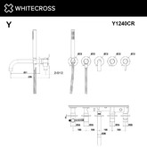 Смеситель для ванны Whitecross Y1240 встраиваемый золото брашированное
