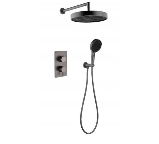 Душевая система Boheme Cell со смесителем оружейная сталь