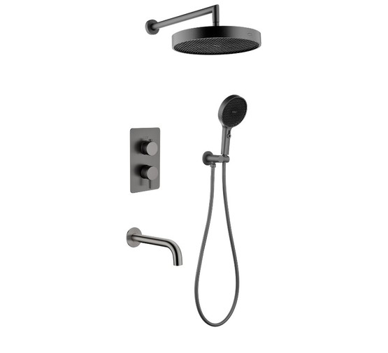 Душевая система Boheme Cell со смесителем оружейная сталь