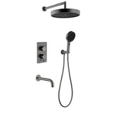Душевая система Boheme Cell со смесителем оружейная сталь