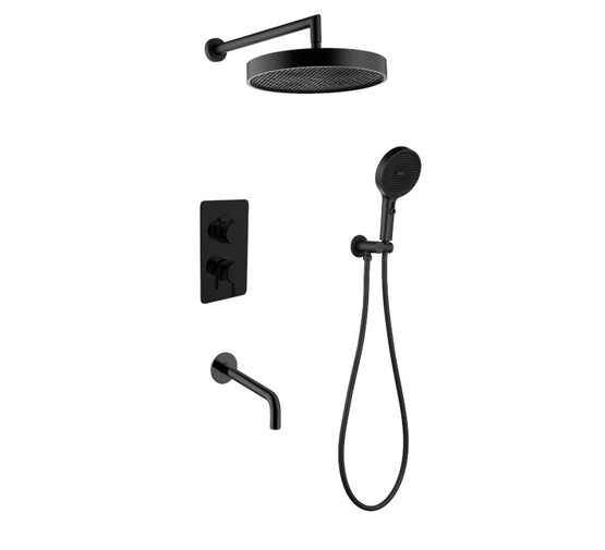 Душевая система Boheme Cell со смесителем черный матовый