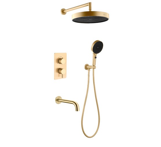 Душевая система Boheme Cell со смесителем золото матовое