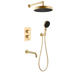 Душевая система Boheme Cell со смесителем золото матовое
