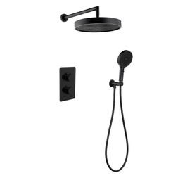 Душевая система Boheme Cell со смесителем термостат черный матовый