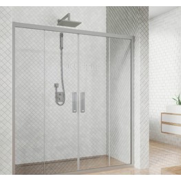 Душевая дверь Kubele DE019 D4-CLN-MT 155 см хром матовый,прозр.стекло