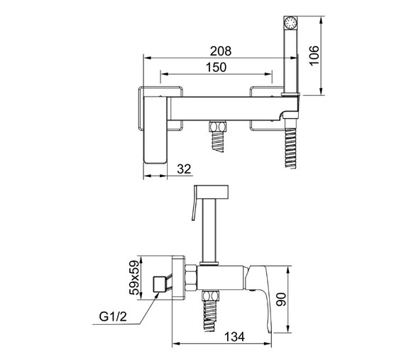 Гигиенический душ Raglo R01.51 золото