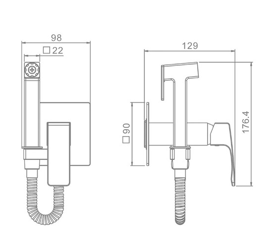 Гигиенический душ Raglo R02.54 графит