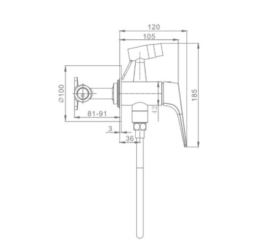 Гигиенический душ Raglo R07.52 медь матовая