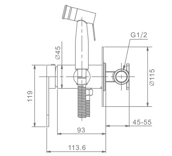 Гигиенический душ Raglo R10.52 золото сатин