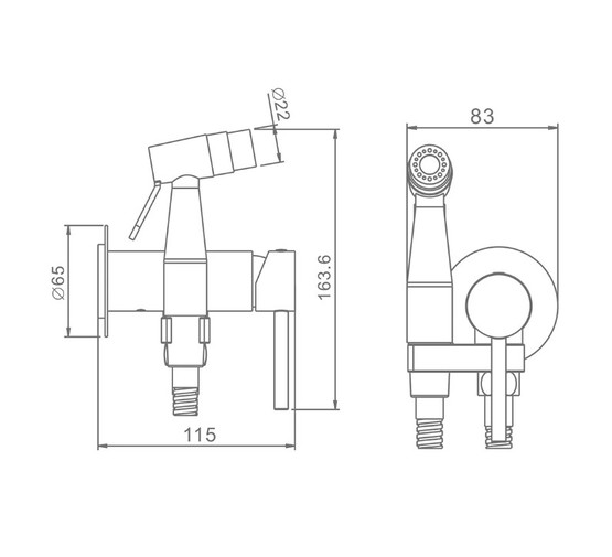 Гигиенический душ Raglo R20.54 золото сатин