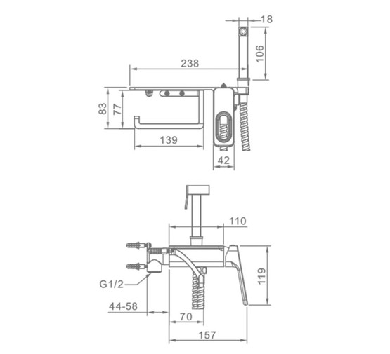 Гигиенический душ Raglo R51.55 хром