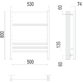 Полотенцесушитель электрический Terminus КС Ватикан 500х800 П8 черный муар