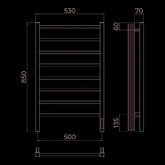 Полотенцесушитель электрический Terminus Ватикан 500х850 П8 золото 