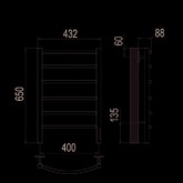 Полотенцесушитель электрический Terminus Классик 400х650 П6 сатин