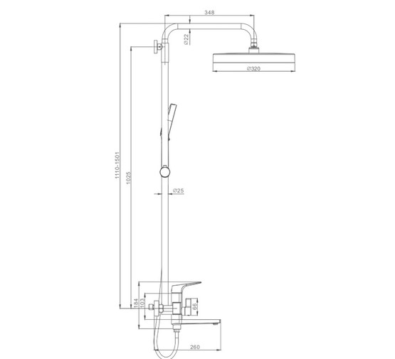 Душевая система Raglo R07.24 золото сатин