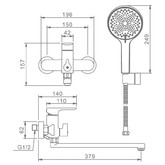 Смеситель для ванны Raglo R03.22 хром