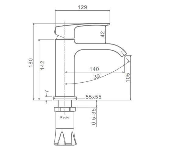 Смеситель для раковины Raglo R02.10 золото  