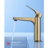 Смеситель для раковины Raglo R07.10 золото сатин