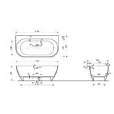 Ванна из литьевого мрамора Эстет Майями 170x85 пристенная